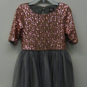 Lilt Party Dance Dress size 12 Gray Copper Sequin